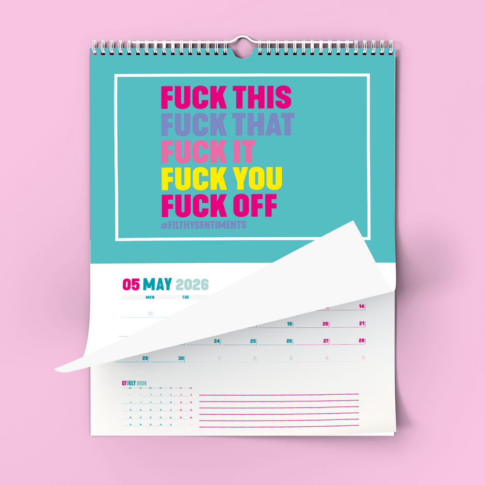 Colourful Pink 2026 Filthy Sentiments Wall Calendar #6 image